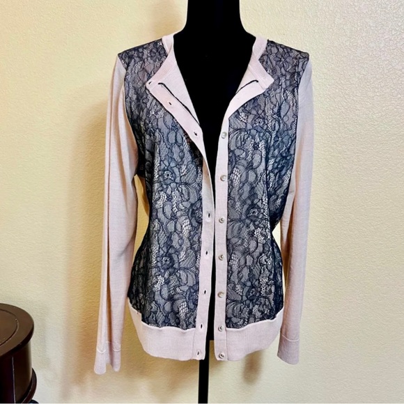 Loft Sweater black lace front panel - Picture 1 of 6